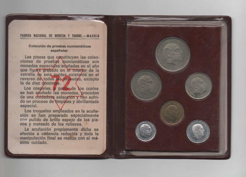 CARTERA OFICIAL PESETAS FRANCO DEL AÑO 1972 PROOF